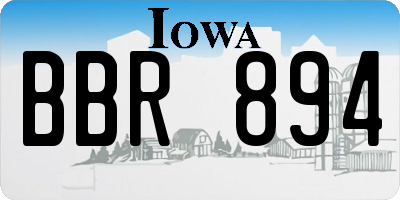 IA license plate BBR894