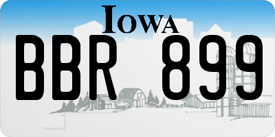 IA license plate BBR899