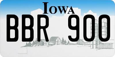 IA license plate BBR900