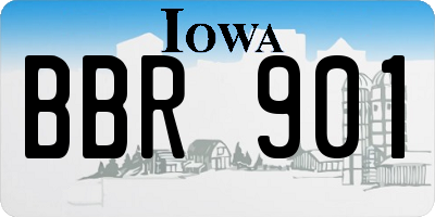 IA license plate BBR901