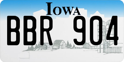 IA license plate BBR904