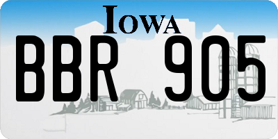 IA license plate BBR905