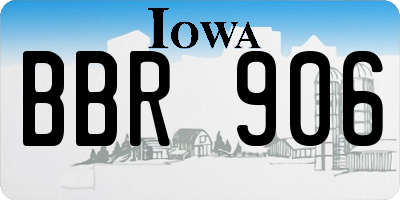 IA license plate BBR906