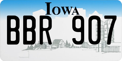IA license plate BBR907