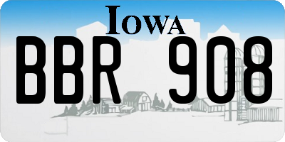 IA license plate BBR908
