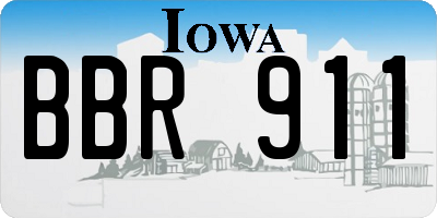 IA license plate BBR911
