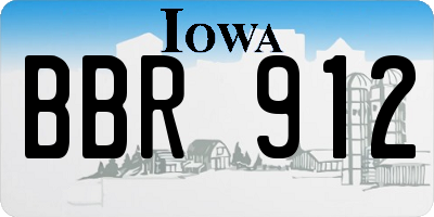 IA license plate BBR912