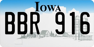 IA license plate BBR916