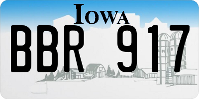 IA license plate BBR917