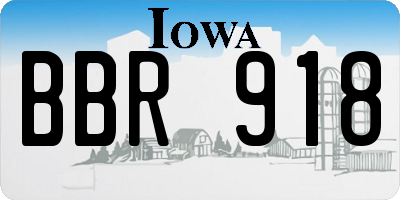 IA license plate BBR918