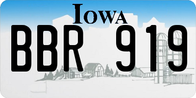 IA license plate BBR919