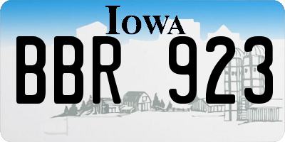 IA license plate BBR923