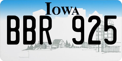 IA license plate BBR925