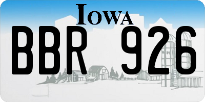 IA license plate BBR926