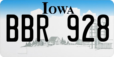 IA license plate BBR928