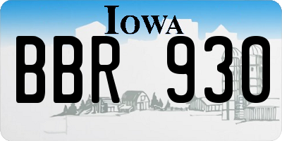 IA license plate BBR930