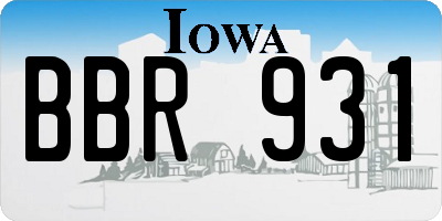 IA license plate BBR931
