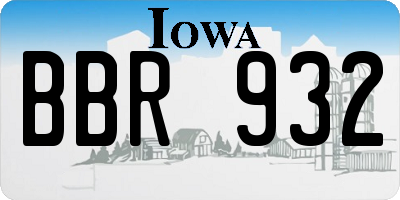 IA license plate BBR932