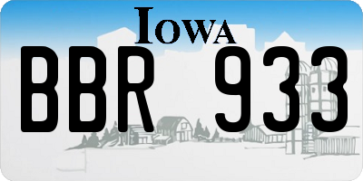 IA license plate BBR933