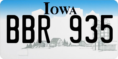 IA license plate BBR935