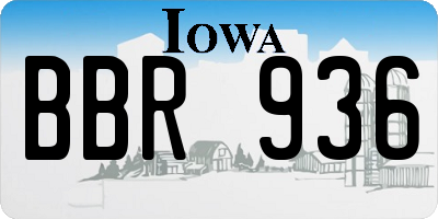 IA license plate BBR936