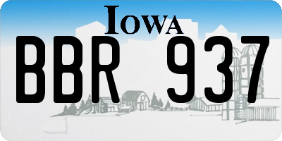 IA license plate BBR937