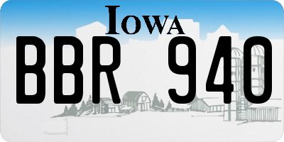 IA license plate BBR940