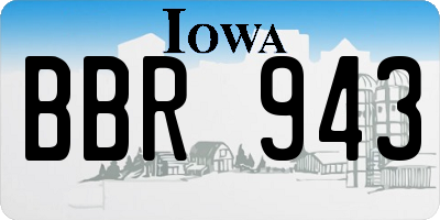 IA license plate BBR943