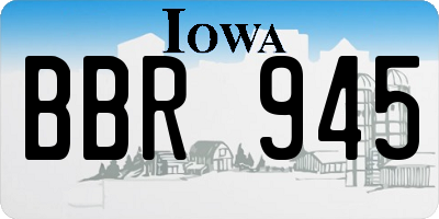IA license plate BBR945