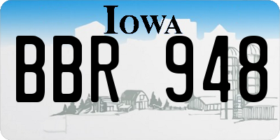 IA license plate BBR948