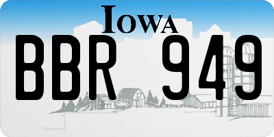 IA license plate BBR949