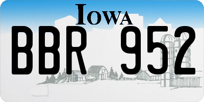 IA license plate BBR952