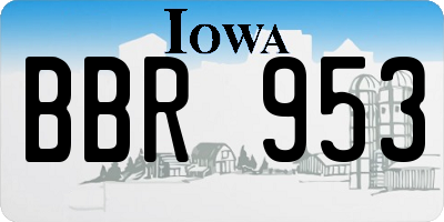 IA license plate BBR953