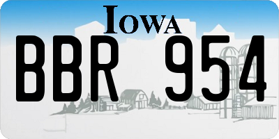 IA license plate BBR954