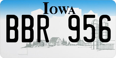 IA license plate BBR956