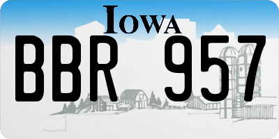 IA license plate BBR957