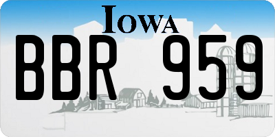 IA license plate BBR959