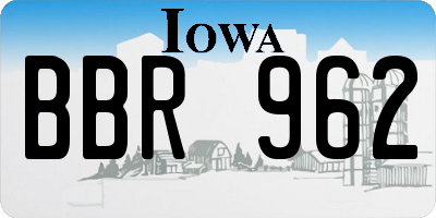 IA license plate BBR962