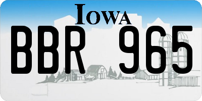 IA license plate BBR965