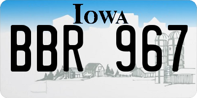 IA license plate BBR967