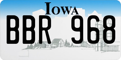 IA license plate BBR968