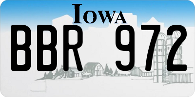 IA license plate BBR972