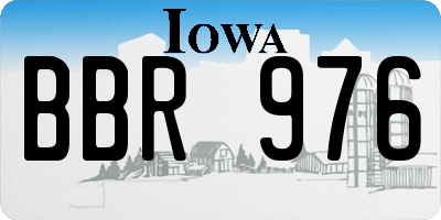 IA license plate BBR976