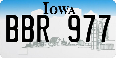 IA license plate BBR977