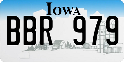 IA license plate BBR979