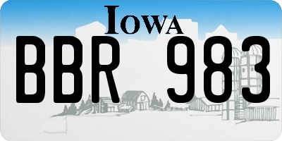 IA license plate BBR983