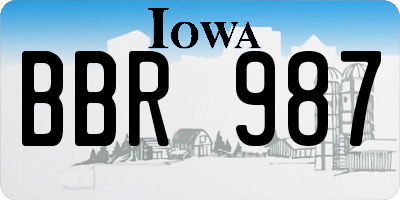 IA license plate BBR987