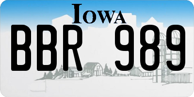 IA license plate BBR989