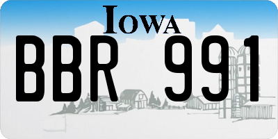 IA license plate BBR991