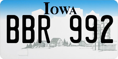 IA license plate BBR992